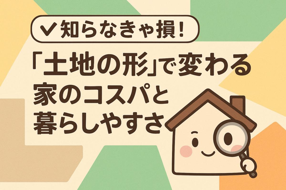 【知らなきゃ損！】“土地の形”で変わる家のコスパと暮らしやすさ