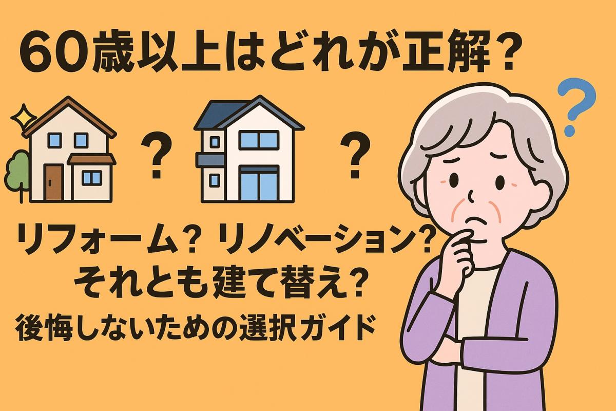 60歳以上はどれが正解?リフォーム?リノベーション?それとも建て替え?後悔しないための選択ガイド