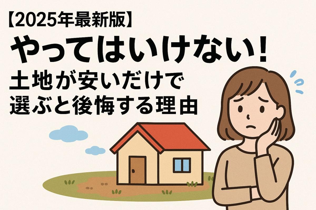 やってはいけない！“土地が安い”だけで選ぶと後悔する理由