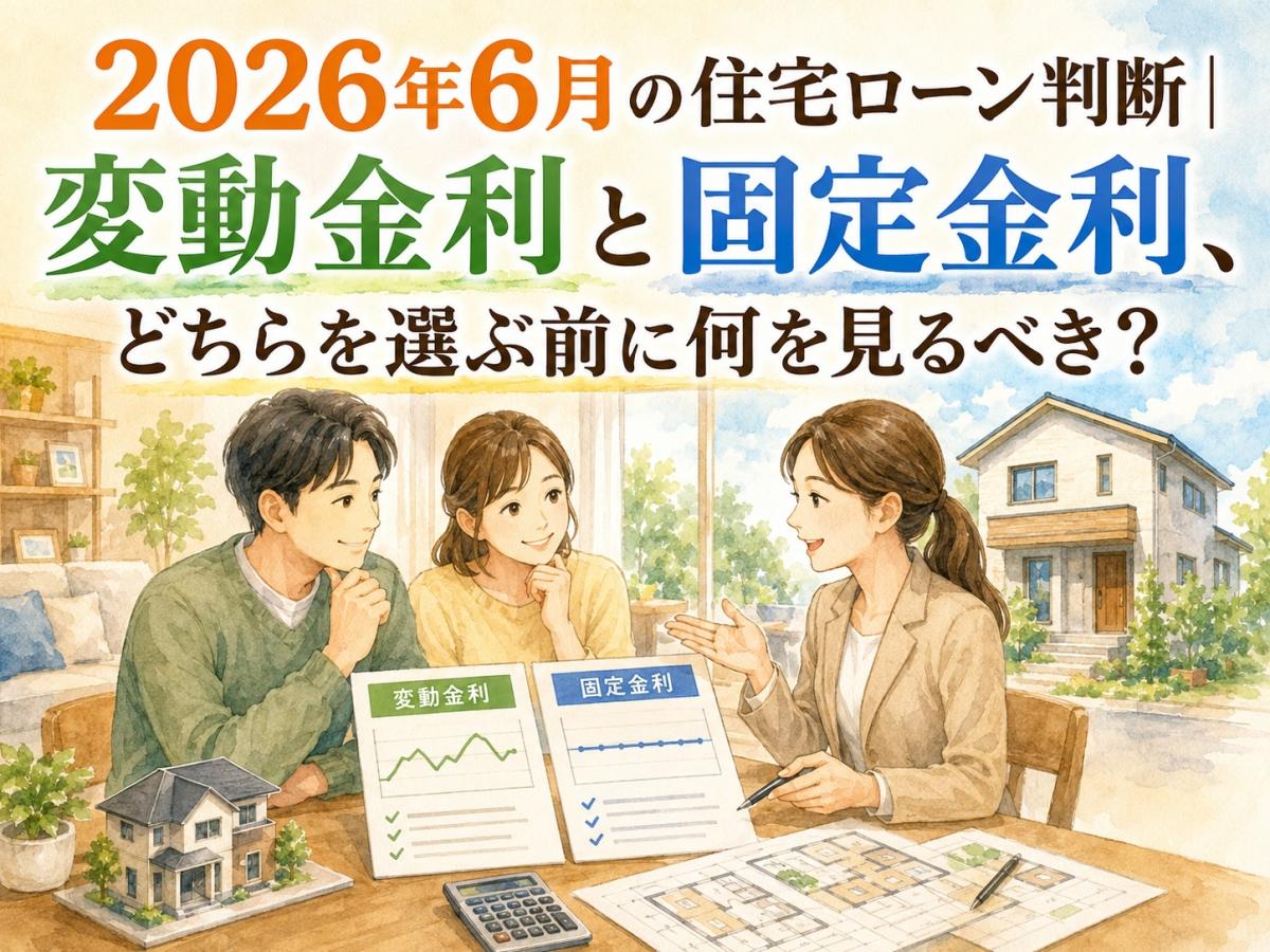 2026年6月版|住宅ローンは変動金利と固定金利どっち?選ぶ前に見るべき判断基準