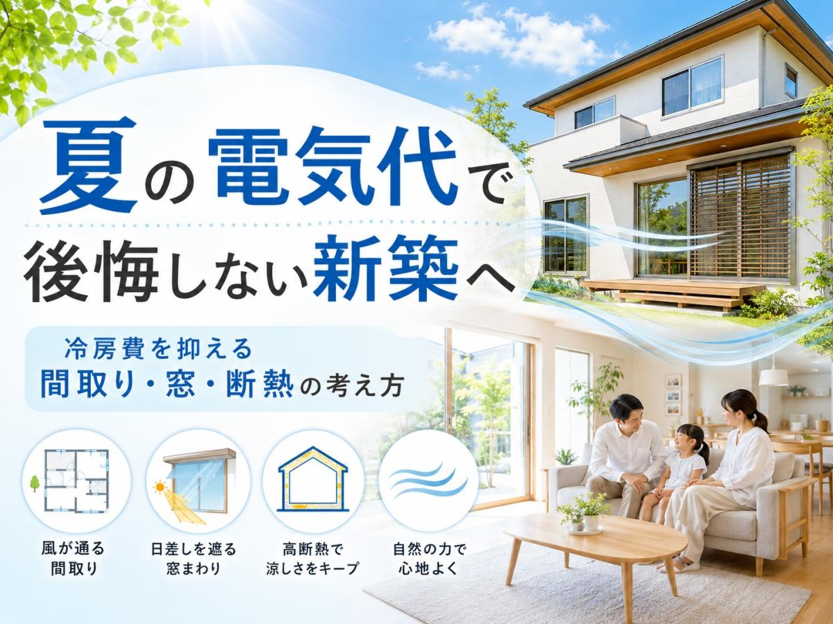夏の電気代で後悔しない新築へ｜冷房費を抑える間取り・窓・断熱の考え方