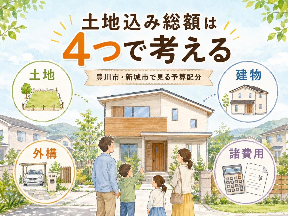 【図解でわかる】土地込みで家を建てる総額の考え方|豊川市・新城市で見る予算配分