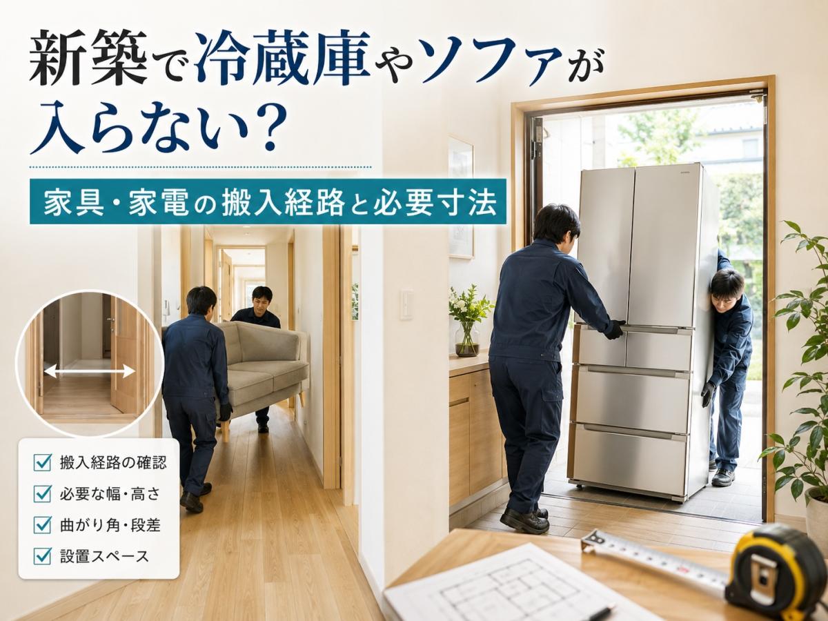 新築で冷蔵庫やソファが入らない？家具・家電の搬入経路と必要寸法