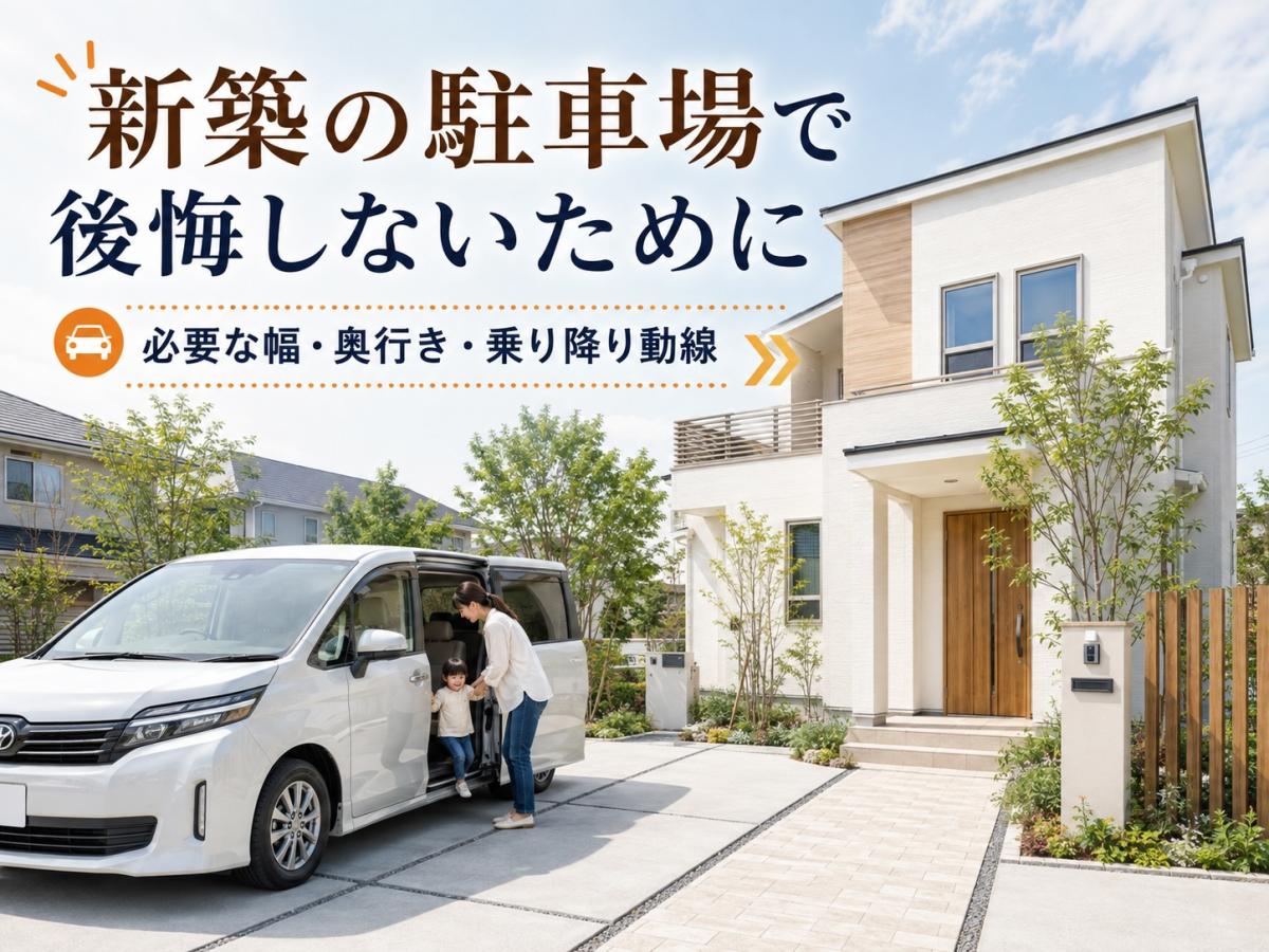新築の駐車場で後悔しないために｜必要な幅・奥行き・乗り降り動線
